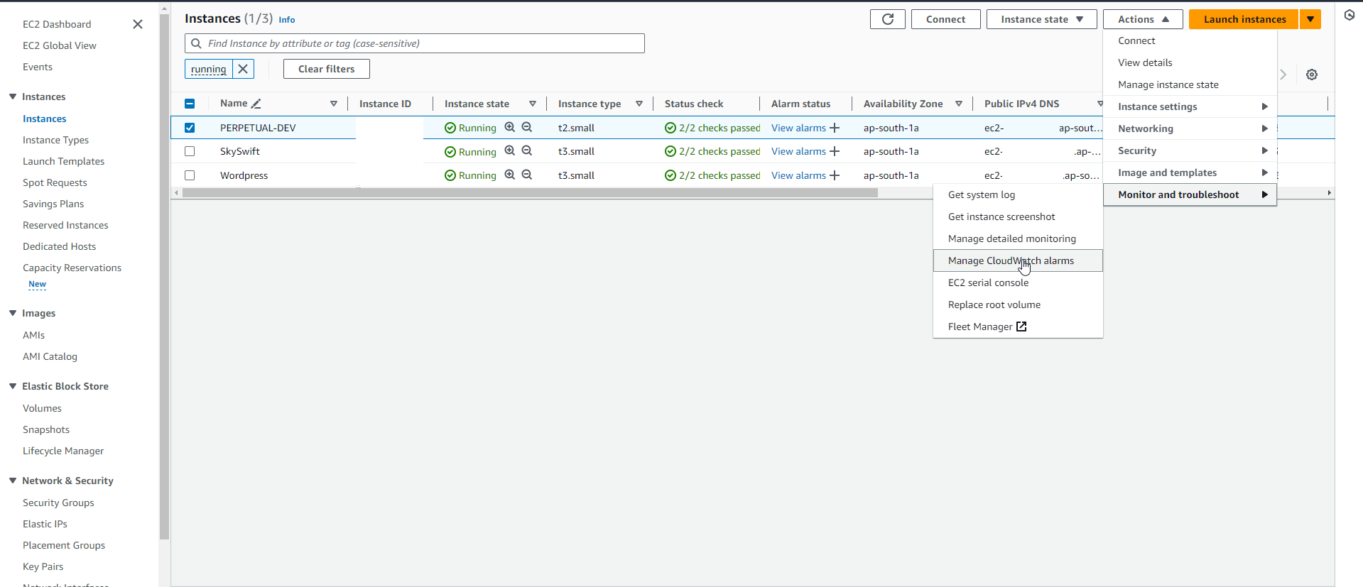 select metric from ec2