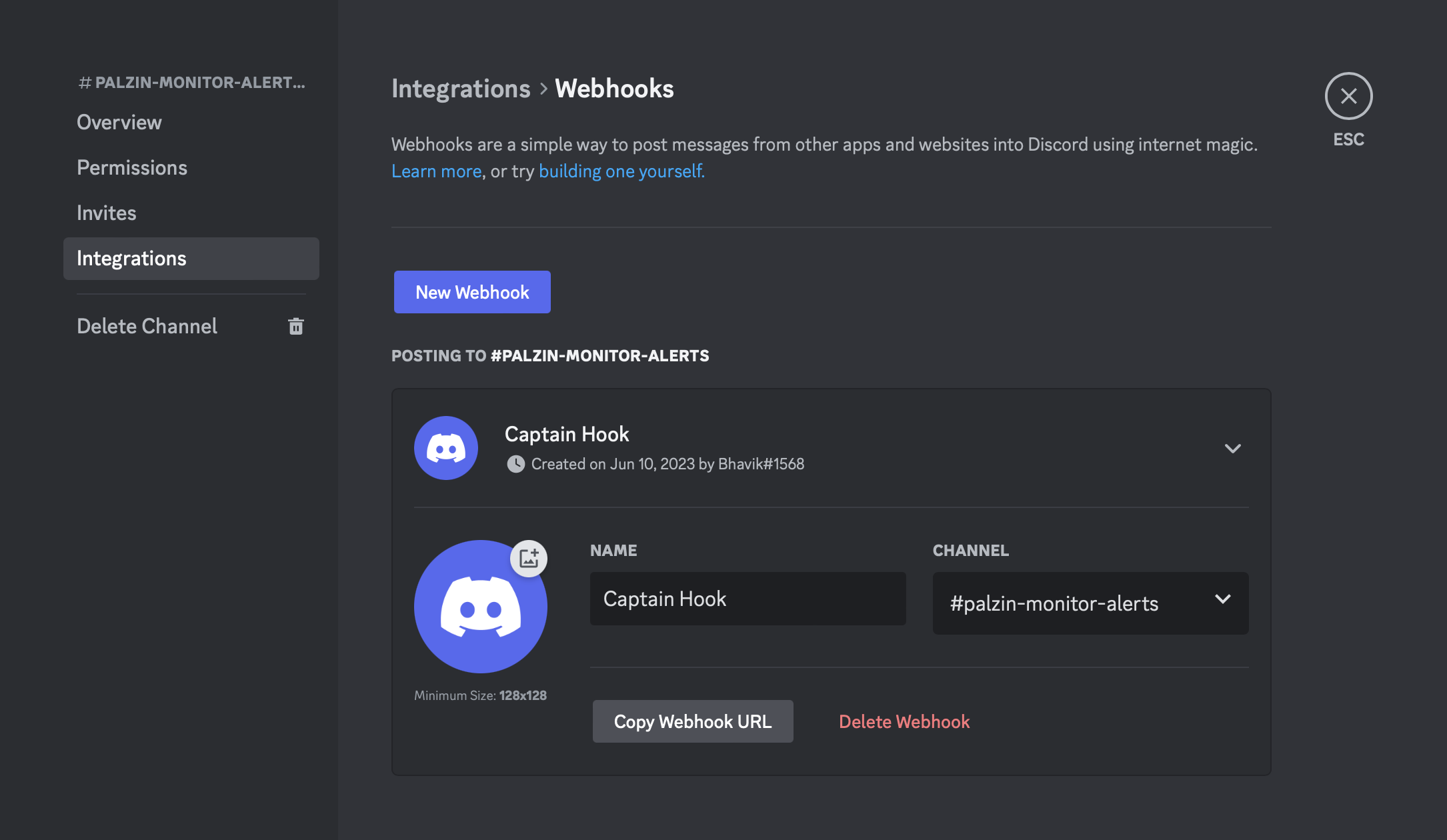 Discord Channel Webhook