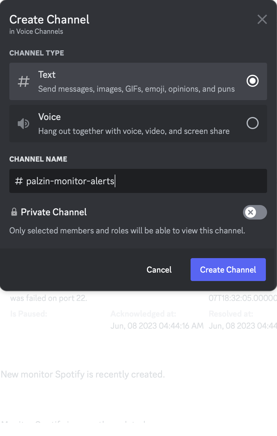 Discord Channel Create