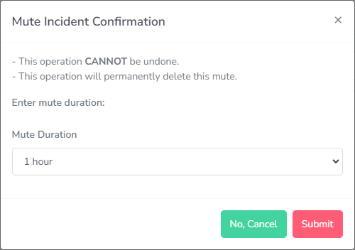 Mute incident or switch off alarms