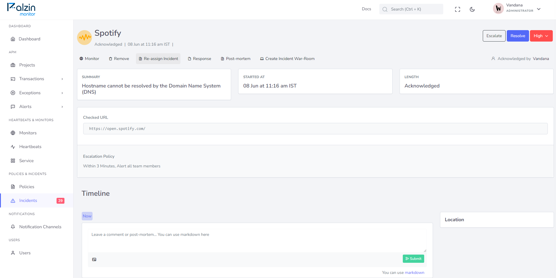 Reassign button on incidents
