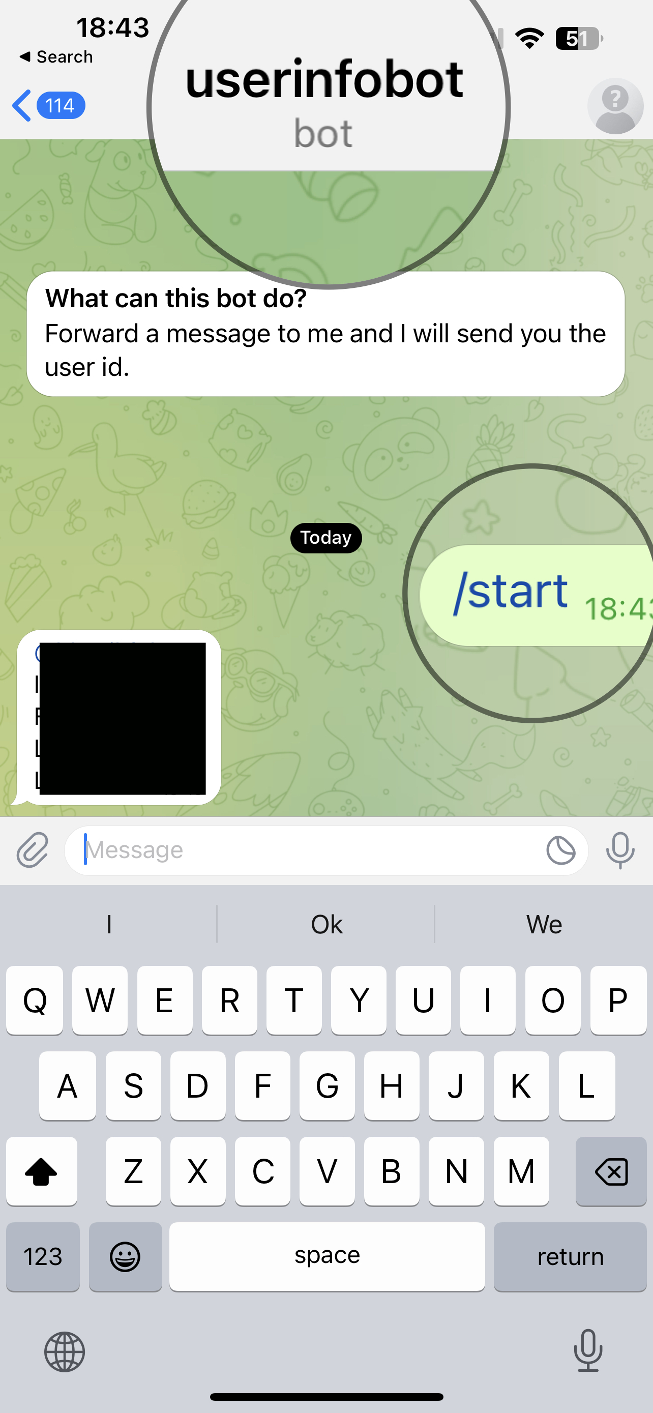 User Info Bot Response